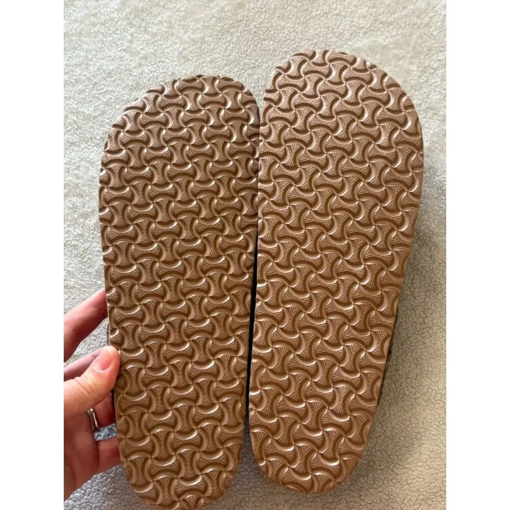 NWOT Men’s Brown Braided Crisscross Slide Sandals EU 40 US 7-7.5